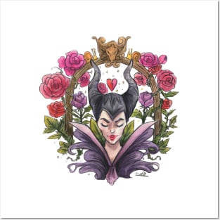 Maleficent Art Deco Watercolour Posters and Art